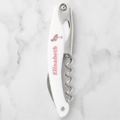 Roze Flamingo Gepersonaliseerd Kurkentrekker (Achterkant)
