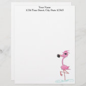 Roze Flamingo Gepersonaliseerd letterhoofd Custom Briefhoofd (Voorkant / Achterkant)