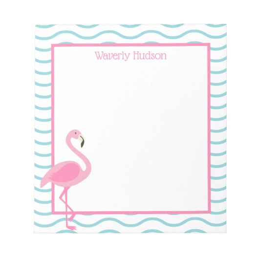 Roze Flamingo Gepersonaliseerd Notitieblok (Voorkant)