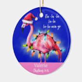 Roze Flamingo gepersonaliseerd Ornament (Links)