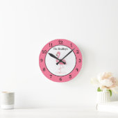 Roze Flamingo Gepersonaliseerd Ronde Klok (Huis)