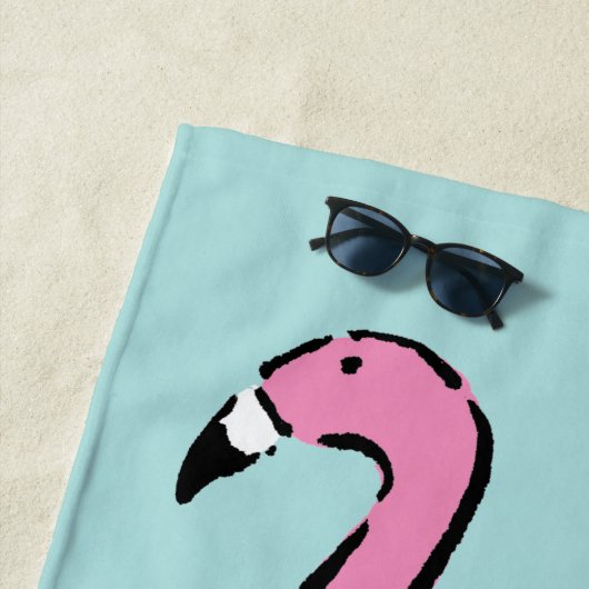 Roze Flamingo Gepersonaliseerd Strandlaken (In situ)