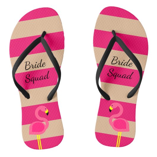 Roze Flamingo Gepersonaliseerd Teenslippers (Voetbed)