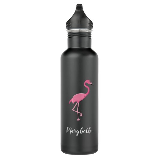 Roze flamingo gepersonaliseerde bruidsmeisjes brui waterfles (Rechts)