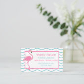 Roze Flamingo Gepersonaliseerde Business Contact K Visitekaartje (Staand voorkant)