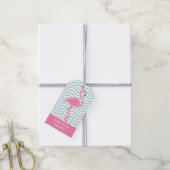 Roze Flamingo gepersonaliseerde cadeau Labels Cadeaulabel (Met Touw)