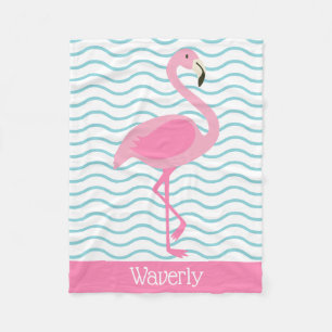 Roze Flamingo gepersonaliseerde fleece deken