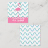 Roze Flamingo Gepersonaliseerde Gift Enclosure Kaa Notitiekaartje (Voorkant / Achterkant)