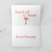 Roze Flamingo Gepersonaliseerde Girly Custom Kaart (Binnen)