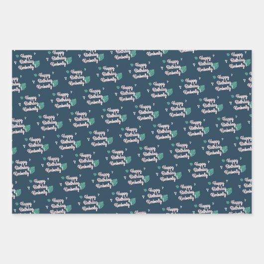 Roze Flamingo Gepersonaliseerde het Verpakken Papi Inpakpapier Vel (Voorkant 2)