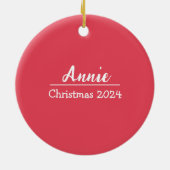 Roze Flamingo Gepersonaliseerde Kerstmis Ornament (Achterkant)