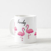 Roze Flamingo Gepersonaliseerde Koffiemok (Voorkant links)