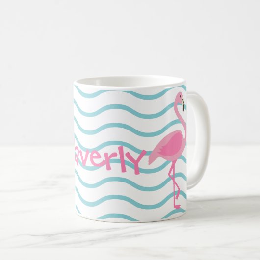 Roze Flamingo Gepersonaliseerde Mok (Voorkant rechts)
