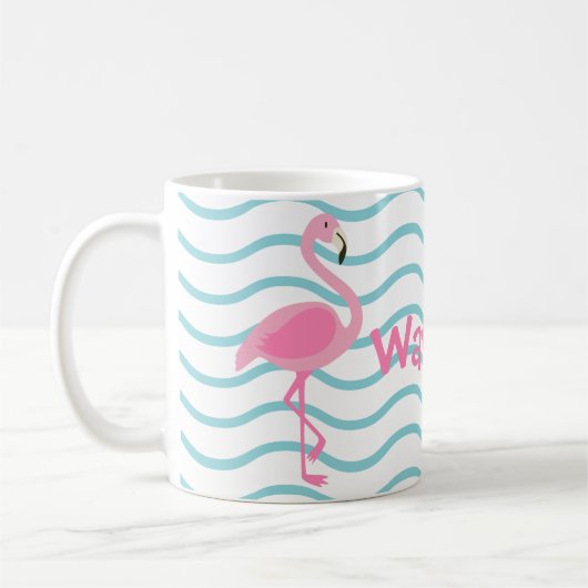 Roze Flamingo Gepersonaliseerde Mok (Links)