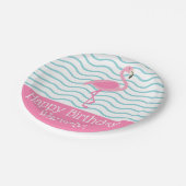 Roze Flamingo gepersonaliseerde partij Borden Papieren Bordje (Gekanteld)
