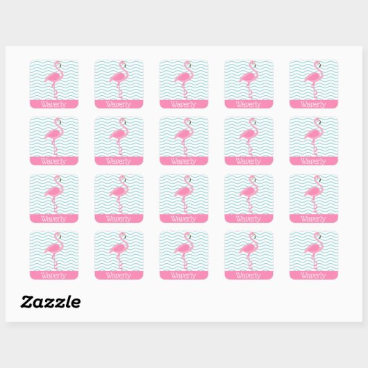 Roze Flamingo gepersonaliseerde Stickers (Vel)
