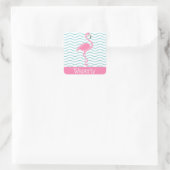 Roze Flamingo gepersonaliseerde Stickers (Tas)