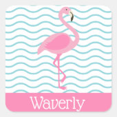 Roze Flamingo gepersonaliseerde Stickers (Voorkant)