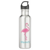 Roze Flamingo Gepersonaliseerde waterflacon Waterfles (Voorkant)