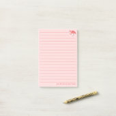 roze flamingo gevoerd gepersonaliseerd post-it® notes (Op bureau)