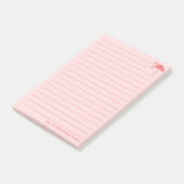 roze flamingo gevoerd gepersonaliseerd post-it® notes (Schuin)