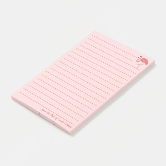 roze flamingo gevoerd gepersonaliseerd post-it® notes (Schuin)