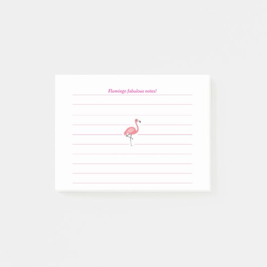 Roze flamingo gevoerd post-it® notes (Voorkant)