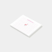 Roze flamingo gevoerd post-it® notes (Schuin)