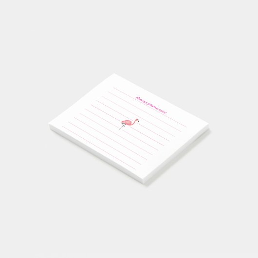Roze flamingo gevoerd post-it® notes (Schuin)