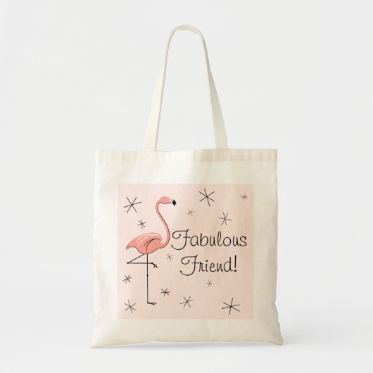 Roze flamingo 'Geweldige vriend!' boodschappentas Tote Bag (Voorkant)