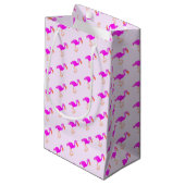 Roze Flamingo Gift Bag Klein Cadeauzakje (Voorkant Gekanteld)