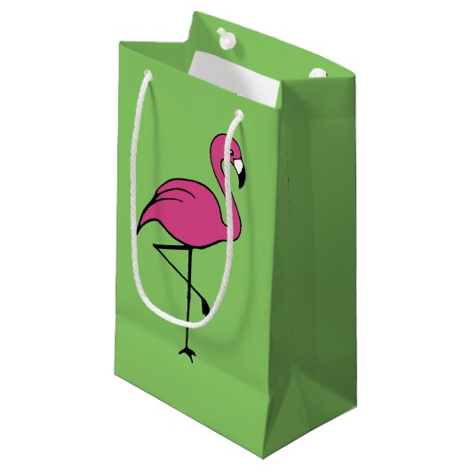 Roze Flamingo Gift Bag Klein Cadeauzakje (Voorkant Gekanteld)