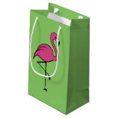 Roze Flamingo Gift Bag Klein Cadeauzakje (Achterkant Gekanteld)