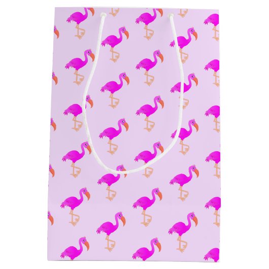 Roze Flamingo Gift Bag Medium Cadeauzakje (Achterkant)