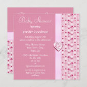 Roze Flamingo Girl Baby shower Invites Kaart (Voorkant / Achterkant)