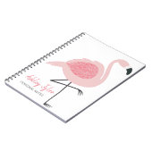 Roze Flamingo girly op maat gemaakt Notitieboek (Linkerzijde)