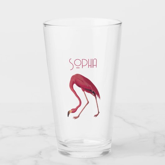  roze flamingo glas (Voorkant)