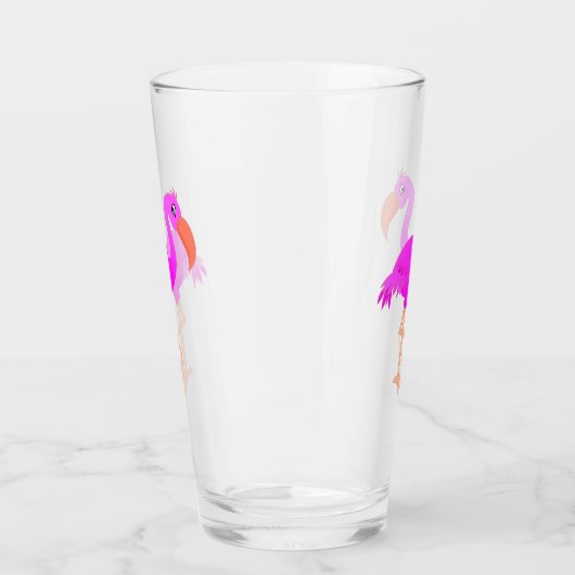 Roze Flamingo Glas (Links)