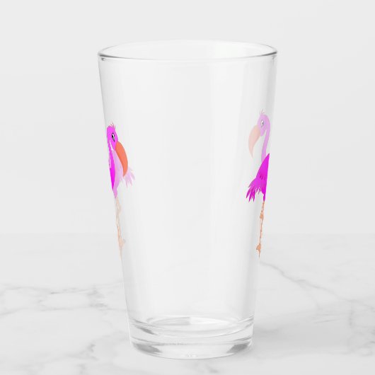 Roze Flamingo Glas (Rechts)