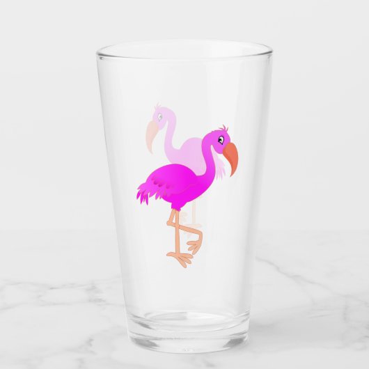 Roze Flamingo Glas (Voorkant)