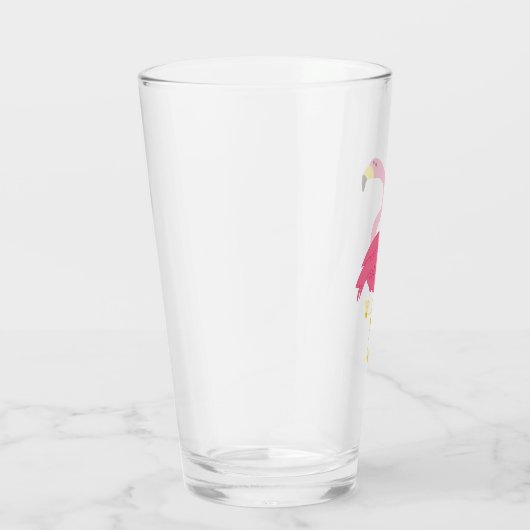 Roze Flamingo Glas (Rechts)