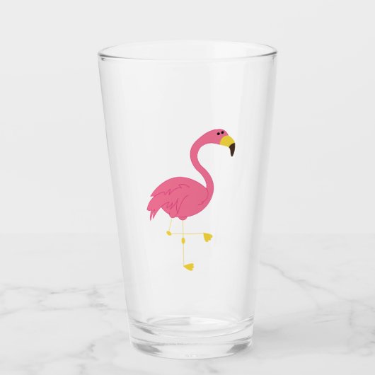 Roze Flamingo Glas (Voorkant)