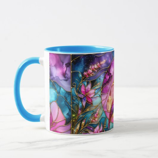 Roze Flamingo Glas-in-Lood Mozaïek Mok (Links)