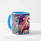 Roze Flamingo Glas-in-Lood Mozaïek Mok (Voorkant links)