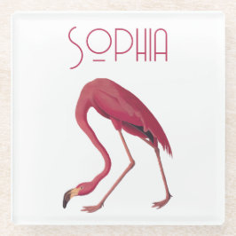 roze flamingo glazen onderzetter