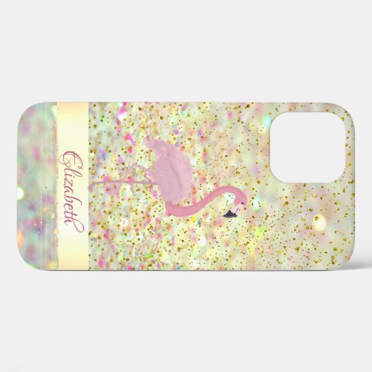 Roze Flamingo Glitter Bokeh Confetti Case-Mate iPhone Case (Achterkant (horizontaal))