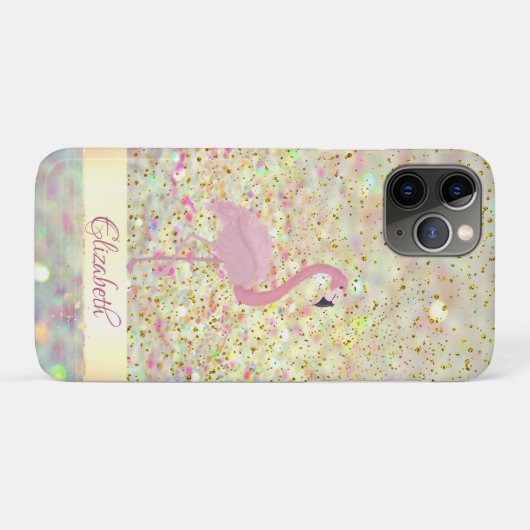 Roze Flamingo Glitter Bokeh Confetti Case-Mate iPhone Case (Achterkant (horizontaal))