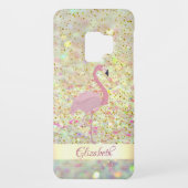 Roze Flamingo Glitter Bokeh Confetti Case-Mate Samsung Galaxy Hoesje (Achterkant)