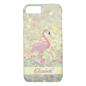 Roze Flamingo Glitter Bokeh - Gepersonaliseerd Case-Mate iPhone Case (Achterkant)