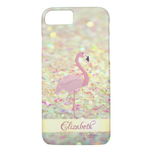Roze Flamingo Glitter Bokeh - Gepersonaliseerd Case-Mate iPhone Case (Achterkant)
